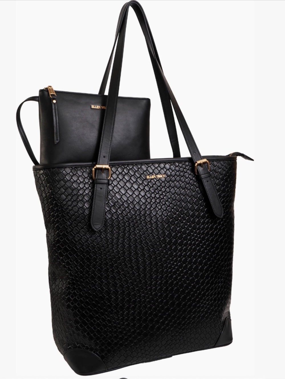 Ellen Tracy 18 Inch Croco Large Travel Workbook Tote Bag